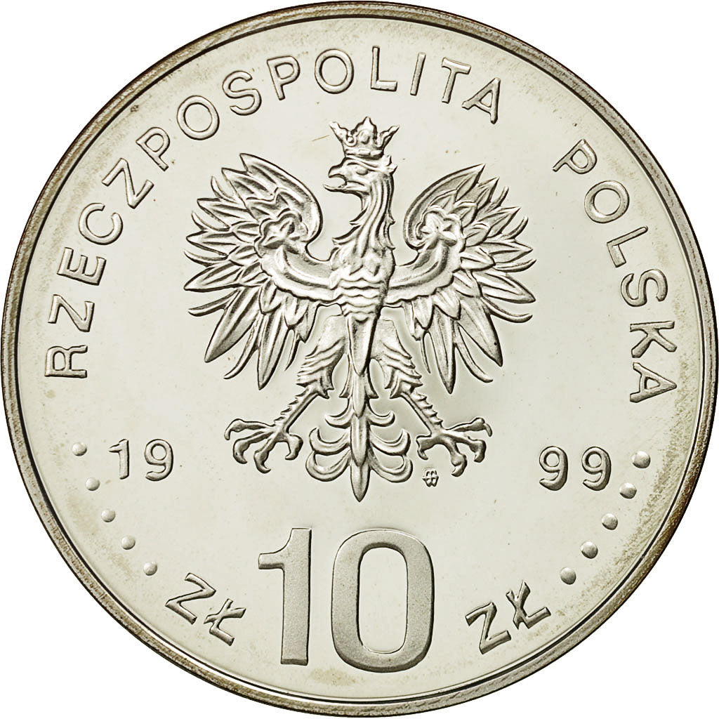 Coin, Poland, 10 Zlotych, 1999, Warsaw, MS(65-70), Silver, KM:362