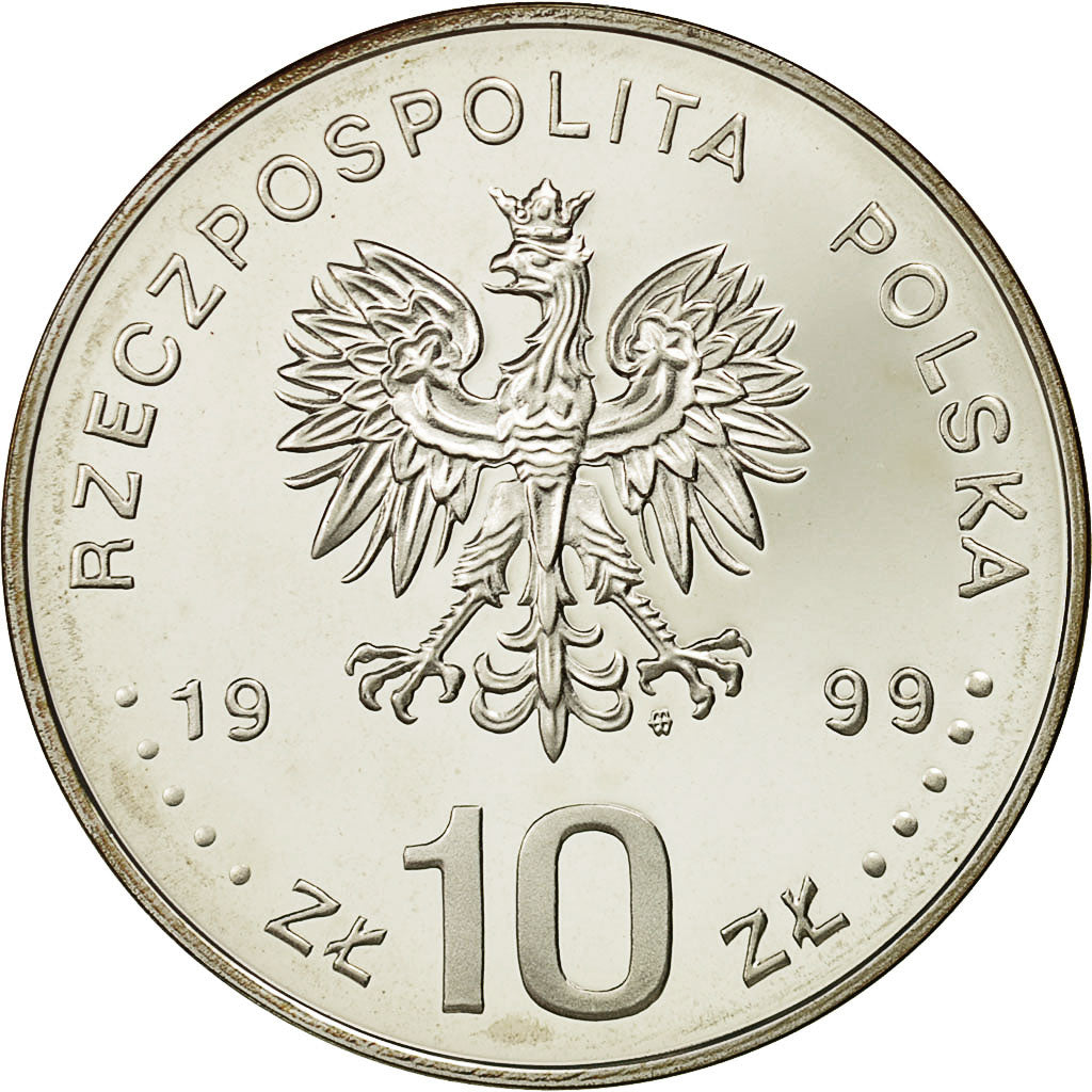 Coin, Poland, 10 Zlotych, 1999, Warsaw, MS(65-70), Silver, KM:362