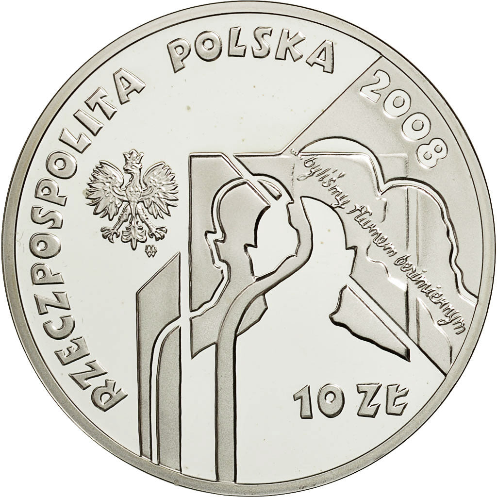 Coin, Poland, 10 Zlotych, 2008, Warsaw, MS(65-70), Silver, KM:639
