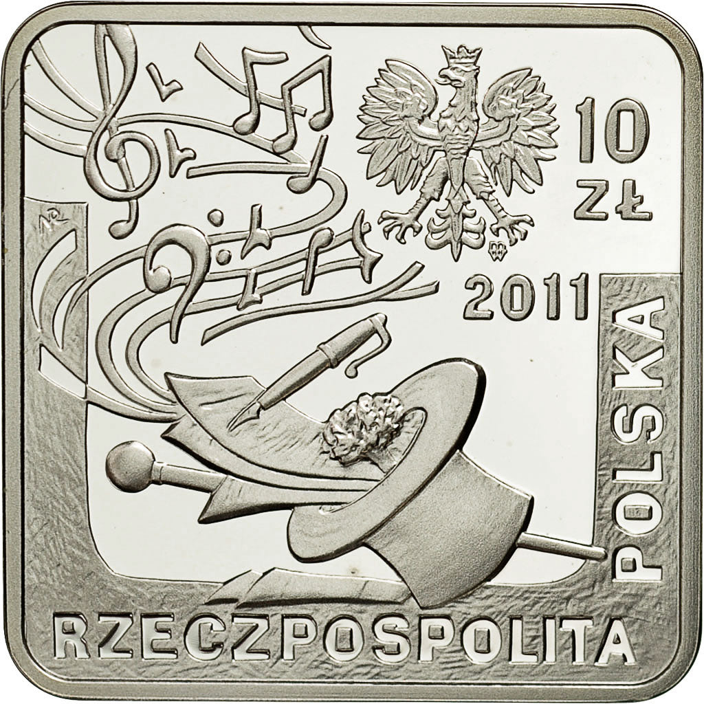 Coin, Poland, 10 Zlotych, 2011, Warsaw, MS(65-70), Silver, KM:802