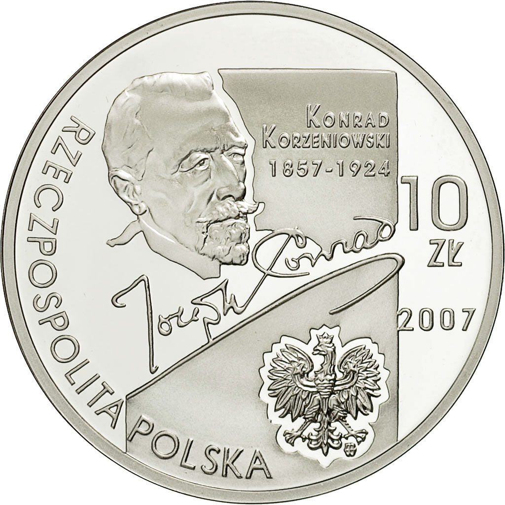 Coin, Poland, 10 Zlotych, 2007, Warsaw, MS(65-70), Silver