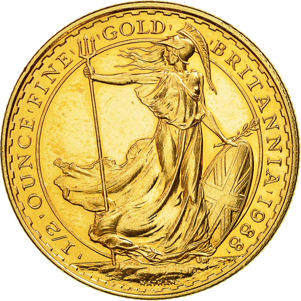Coin, Great Britain, Elizabeth II, 50 Pounds, 1988, MS(60-62), Gold, KM:952