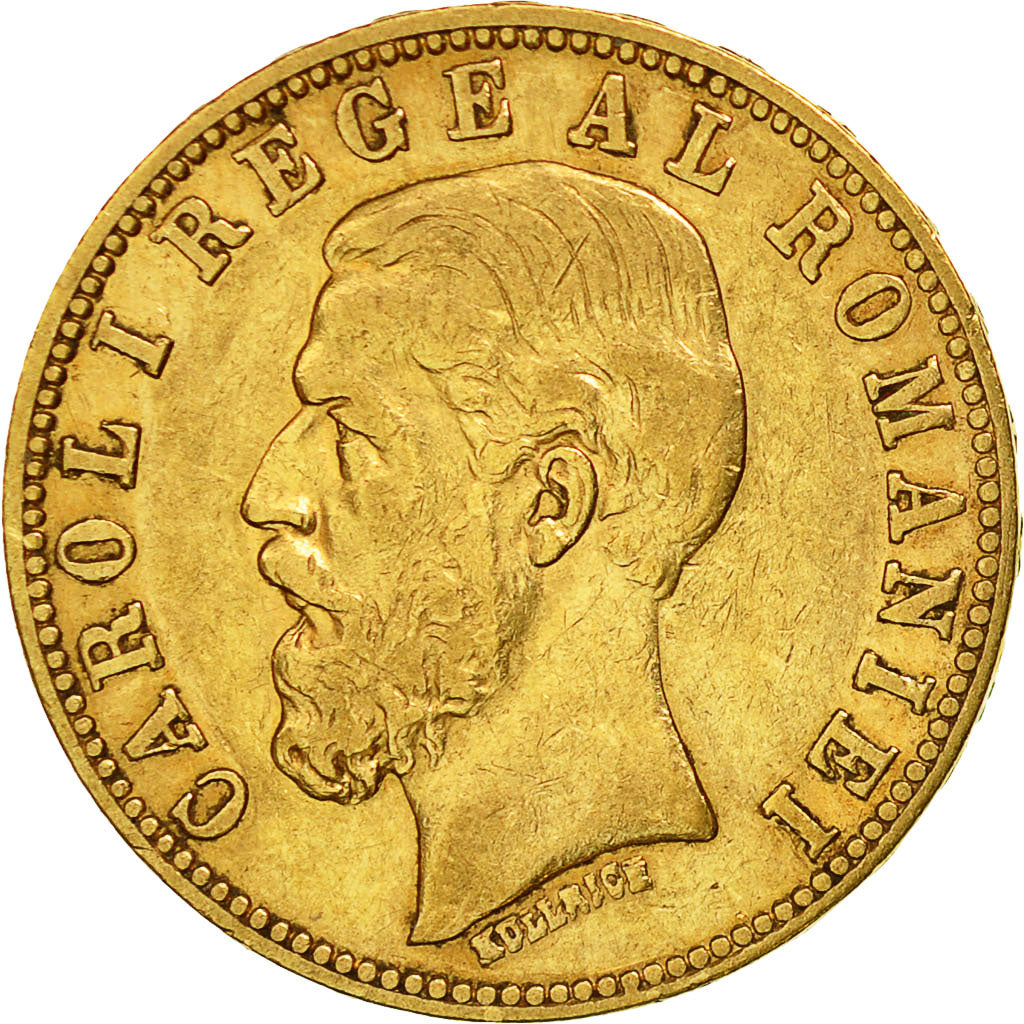 Moneta, Romania, Carol I, 20 Lei, 1890, BB, Oro, KM:20
