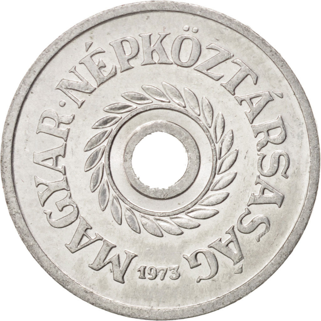 HUNGARY, 2 Filler, 1973, Budapest, KM #546, MS(63), Aluminum, 18, 0.65