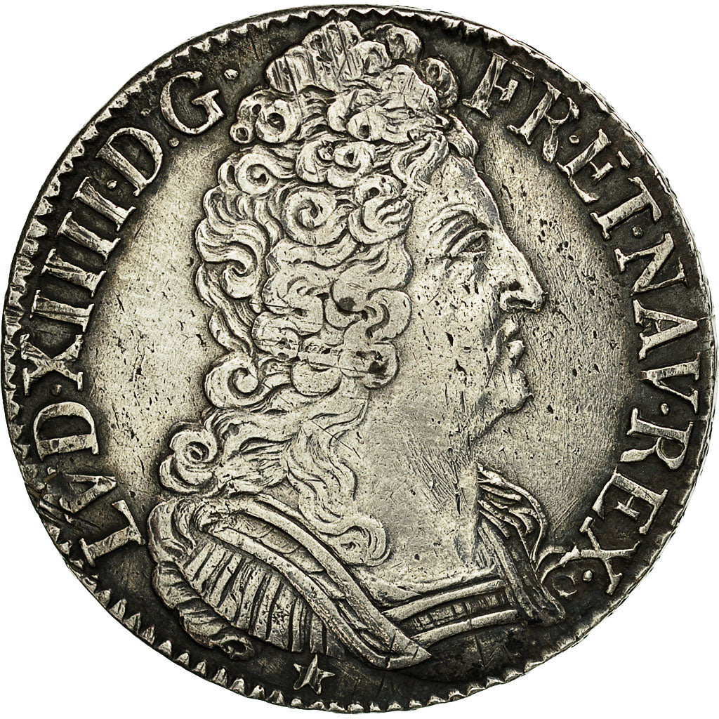 Munten, Frankrijk, Louis XIV, Écu aux 3 couronnes, Ecu, 1710, Montpellier, ZF