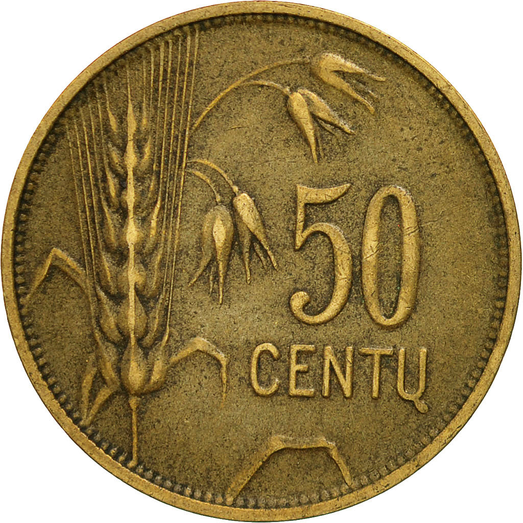Coin, Lithuania, 50 Centu, 1925, King's Norton, EF(40-45), Aluminum-Bronze,KM 75