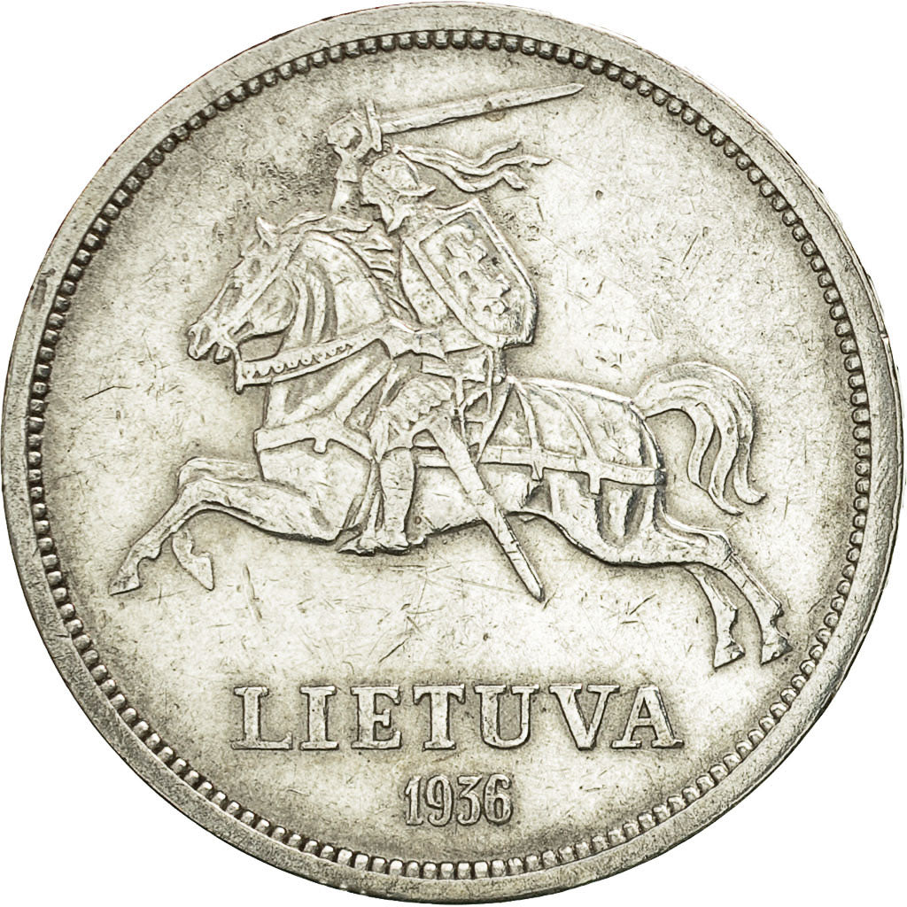 Coin, Lithuania, 5 Litai, 1936, EF(40-45), Silver, KM:82
