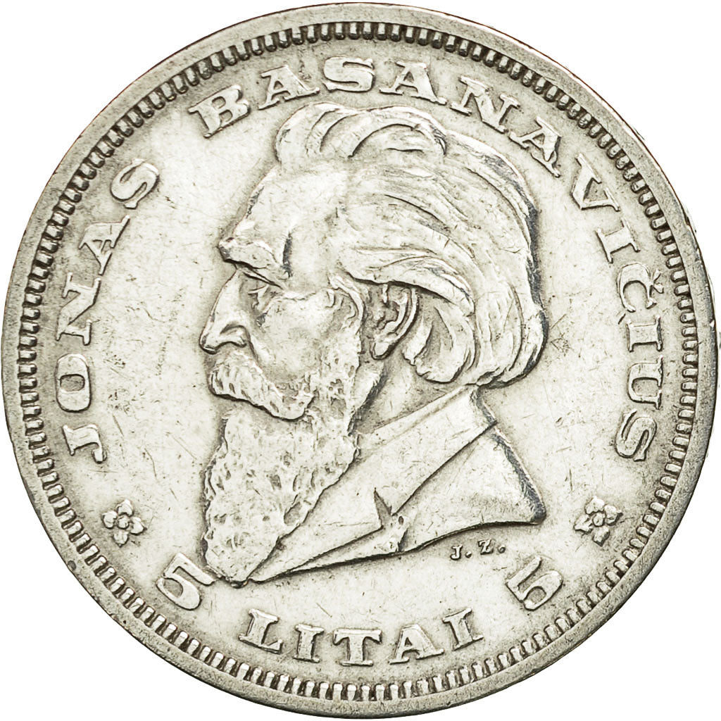 Coin, Lithuania, 5 Litai, 1936, EF(40-45), Silver, KM:82