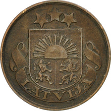 Moneta, Lettonia, 2 Santimi, 1922, BB, Bronzo, KM:2