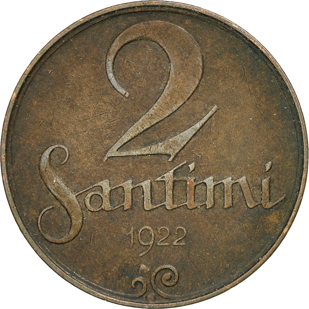 Moneta, Lettonia, 2 Santimi, 1922, BB, Bronzo, KM:2