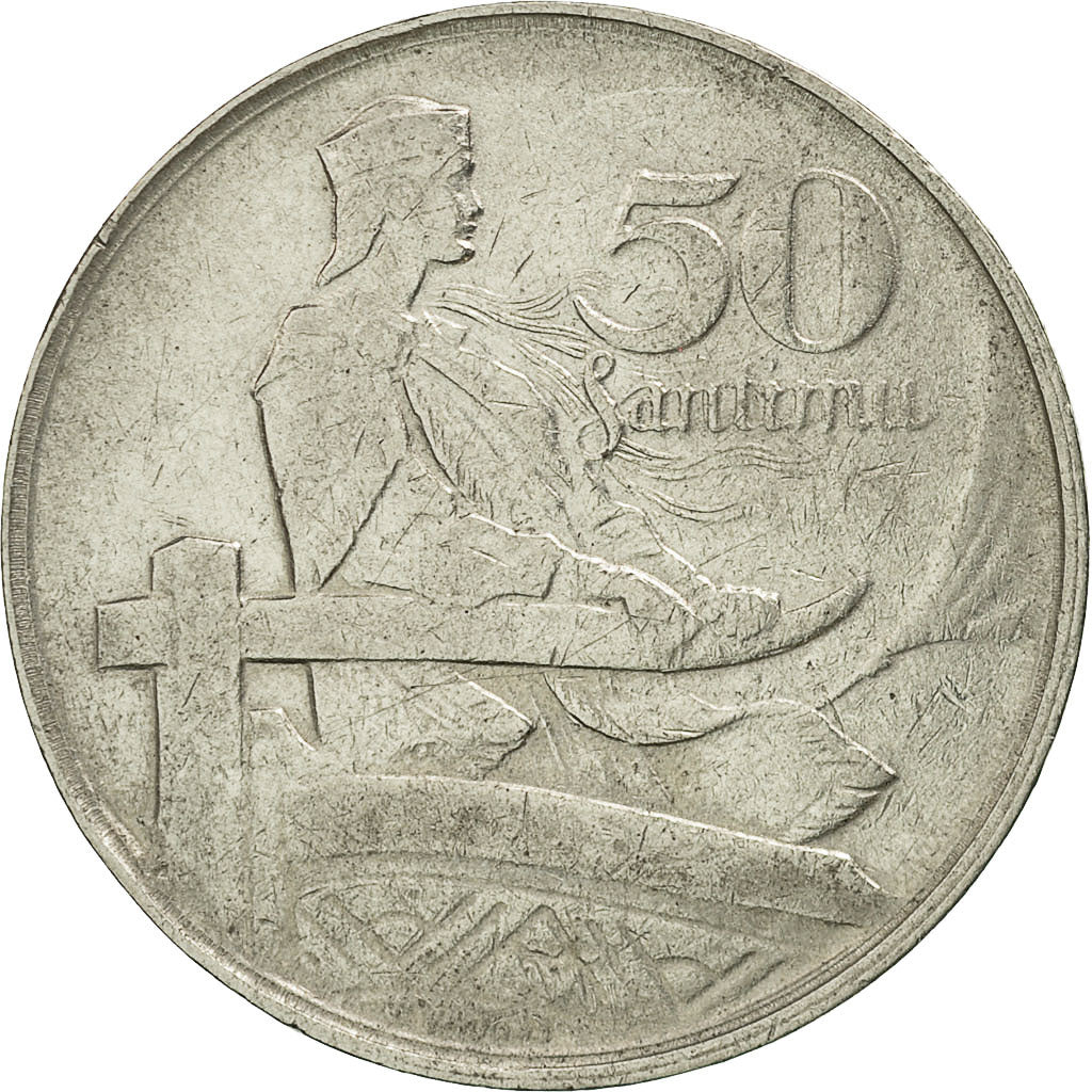 Coin, Latvia, 50 Santimu, 1922, EF(40-45), Nickel, KM:6