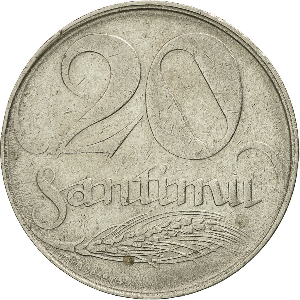 Coin, Latvia, 20 Santimu, 1922, EF(40-45), Nickel, KM:5
