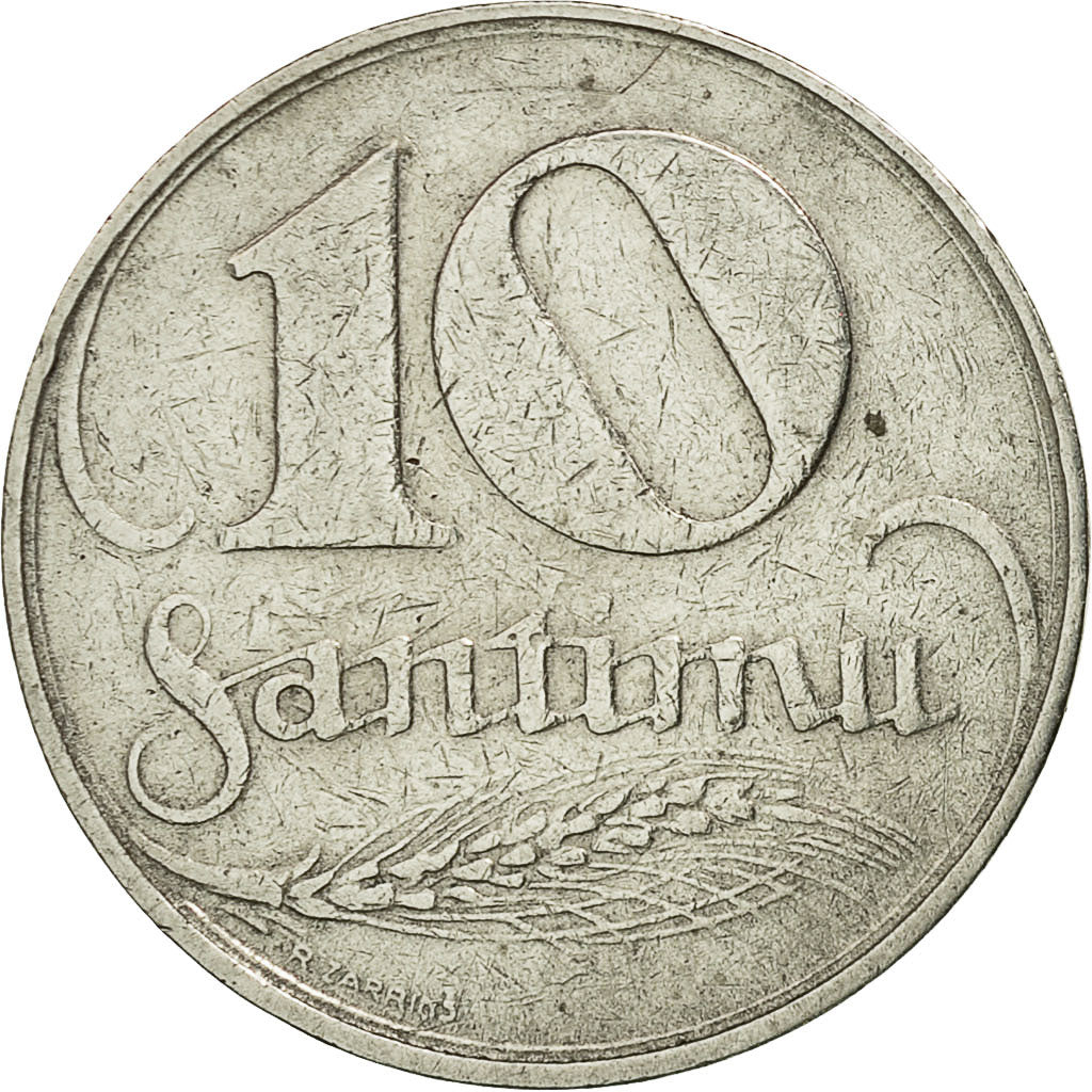 Coin, Latvia, 10 Santimu, 1922, EF(40-45), Nickel, KM:4