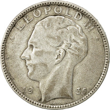 Coin, Belgium, 20 Francs, 20 Frank, 1935, EF(40-45), Silver, KM:105