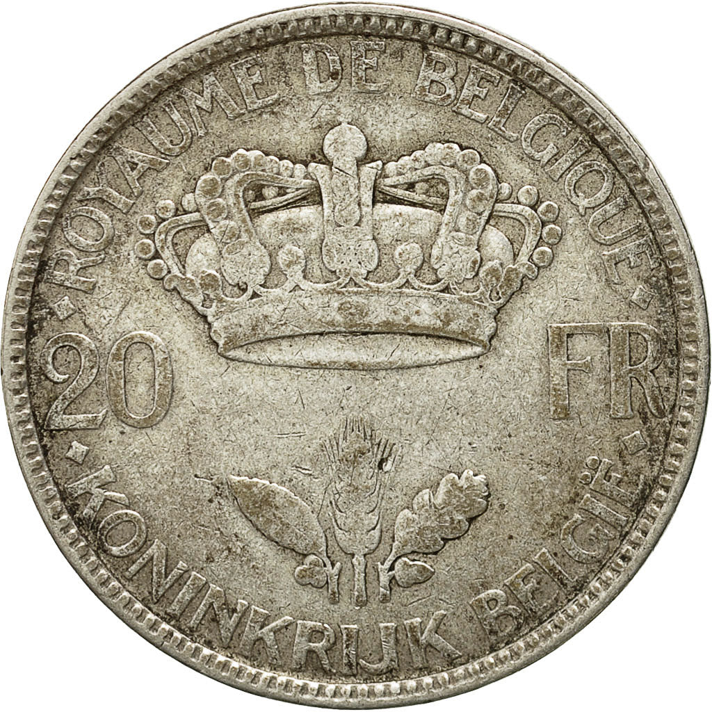 Coin, Belgium, 20 Francs, 20 Frank, 1935, EF(40-45), Silver, KM:105