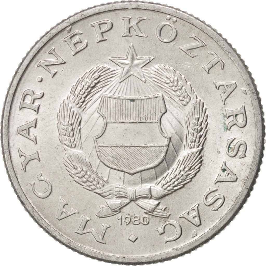 HUNGARY, Forint, 1980, Budapest, KM #575, MS(63), Aluminum, 22.8, 1.50