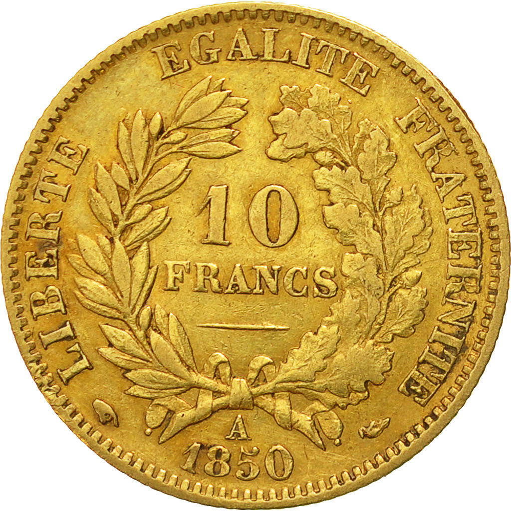 Coin, France, Cérès, 10 Francs, 1850, Paris, VF(30-35), Gold, KM:770