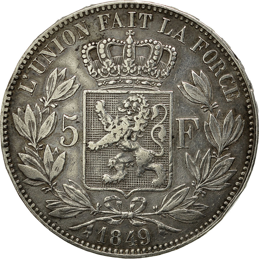 Coin, Belgium, Leopold I, 5 Francs, 5 Frank, 1849, VF(30-35), Silver, KM:17