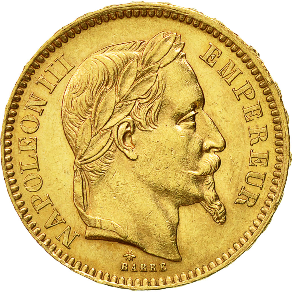 Munten, Frankrijk, Napoleon III, Napoléon III, 20 Francs, 1866, Paris, ZF+