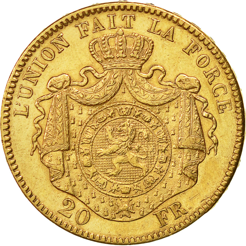 Münze, Belgien, Leopold II, 20 Francs, 20 Frank, 1870, SS+, Gold, KM:32