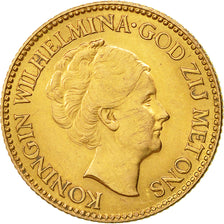 Coin, Netherlands, Wilhelmina I, 10 Gulden, 1925, AU(55-58), Gold, KM:162