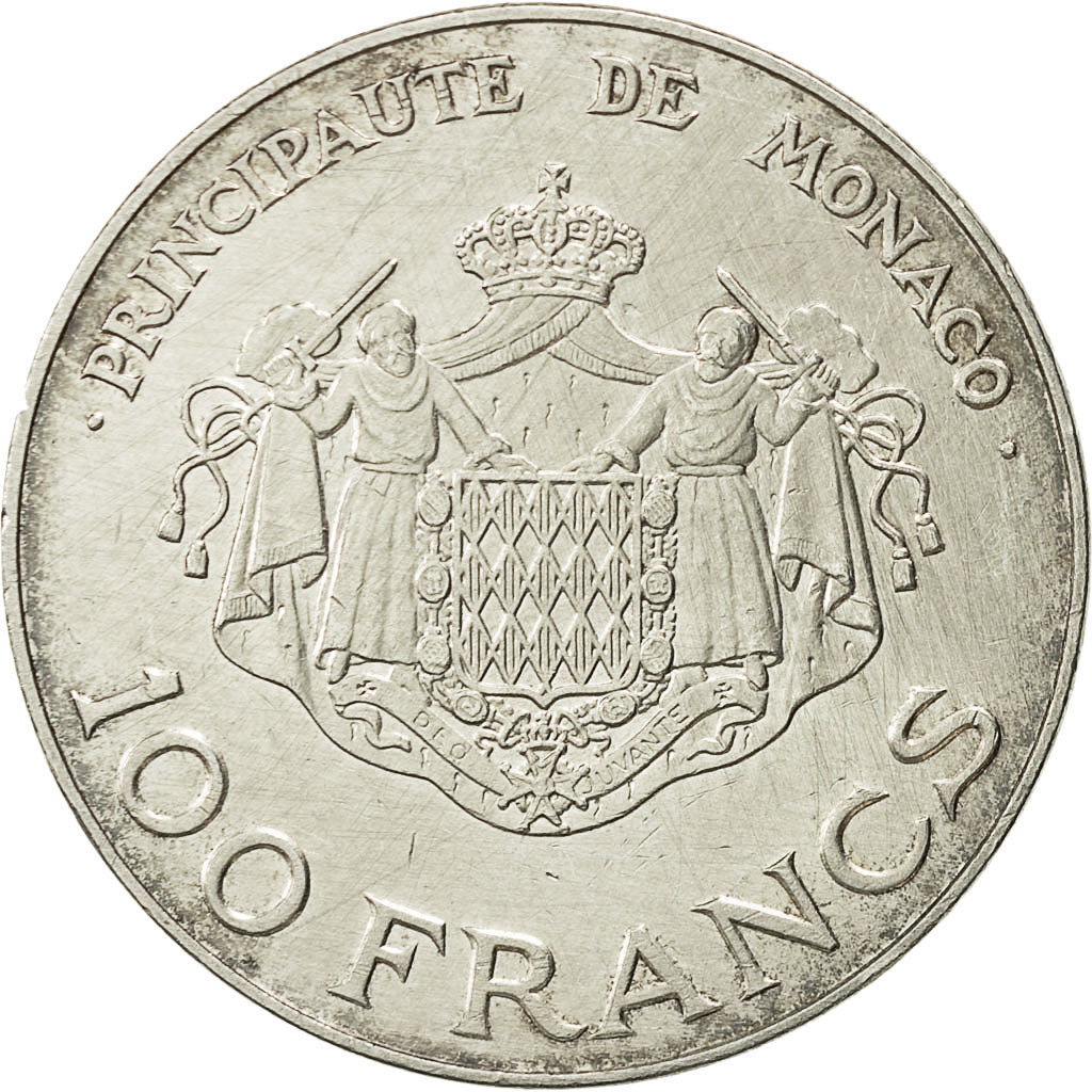 Münze, Monaco, Rainier III, 100 Francs, 1982, SS+, Silber, KM:161, Gadoury:MC