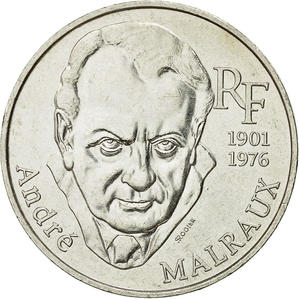 Moneta, Francia, André Malraux, 100 Francs, 1997, SPL-, Argento, KM:1188