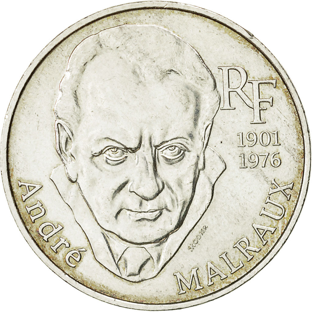 Moneta, Francia, André Malraux, 100 Francs, 1997, BB+, Argento, KM:1188