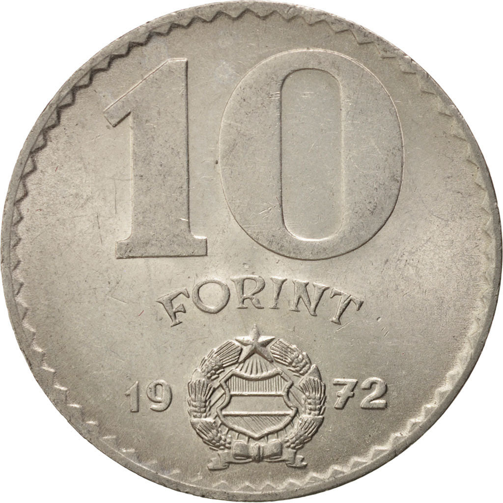 Coin, Hungary, 10 Forint, 1972, Budapest, MS(63), Nickel, KM:595