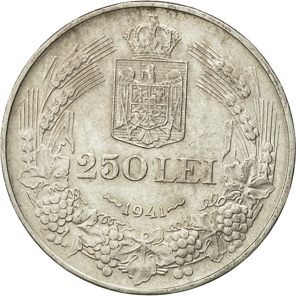 Coin, Romania, Mihai I, 250 Lei, 1941, EF(40-45), Silver, KM:59.2
