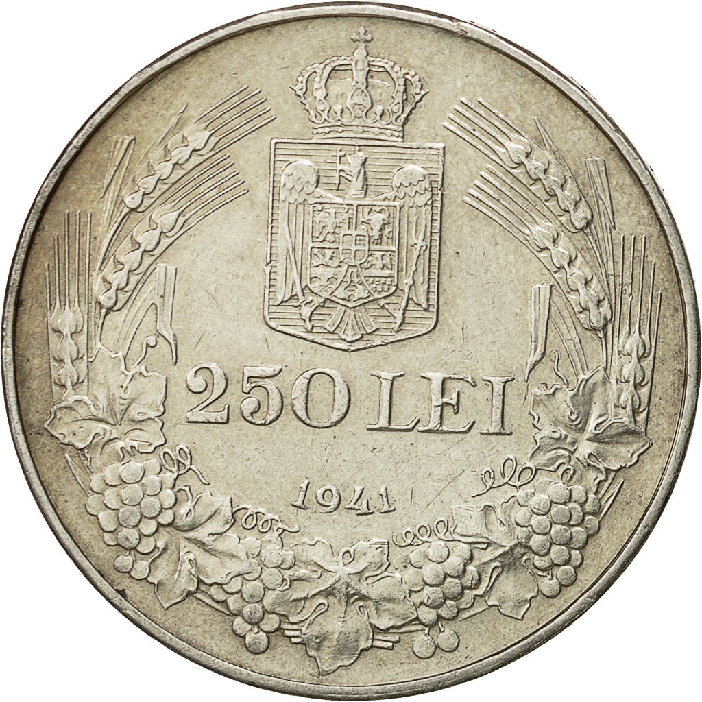 Münze, Rumänien, Mihai I, 250 Lei, 1941, SS, Silber, KM:59.2