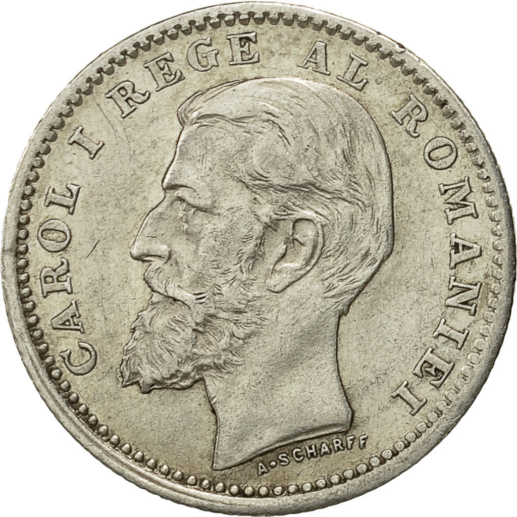 Coin, Romania, Carol I, 50 Bani, 1900, AU(50-53), Silver, KM:23