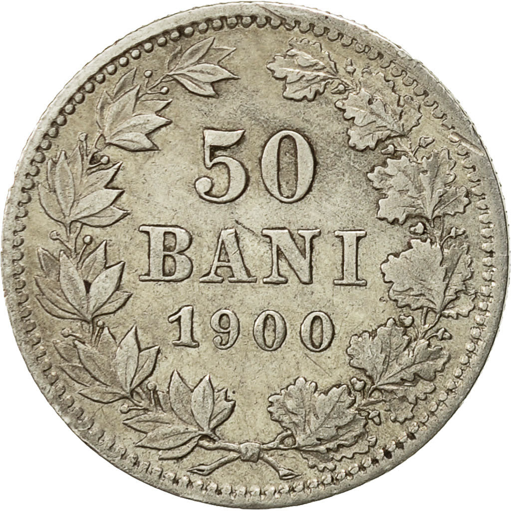 Coin, Romania, Carol I, 50 Bani, 1900, AU(50-53), Silver, KM:23