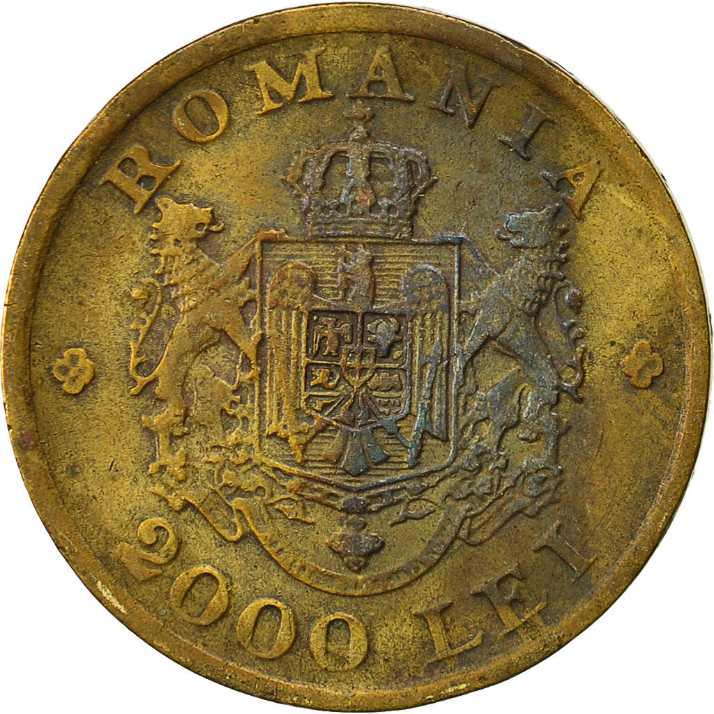 Coin, Romania, Mihai I, 2000 Lei, 1946, EF(40-45), Brass, KM:69