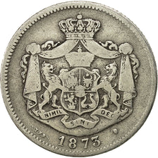 Moneta, Romania, Carol I, Leu, 1873, MB, Argento, KM:10