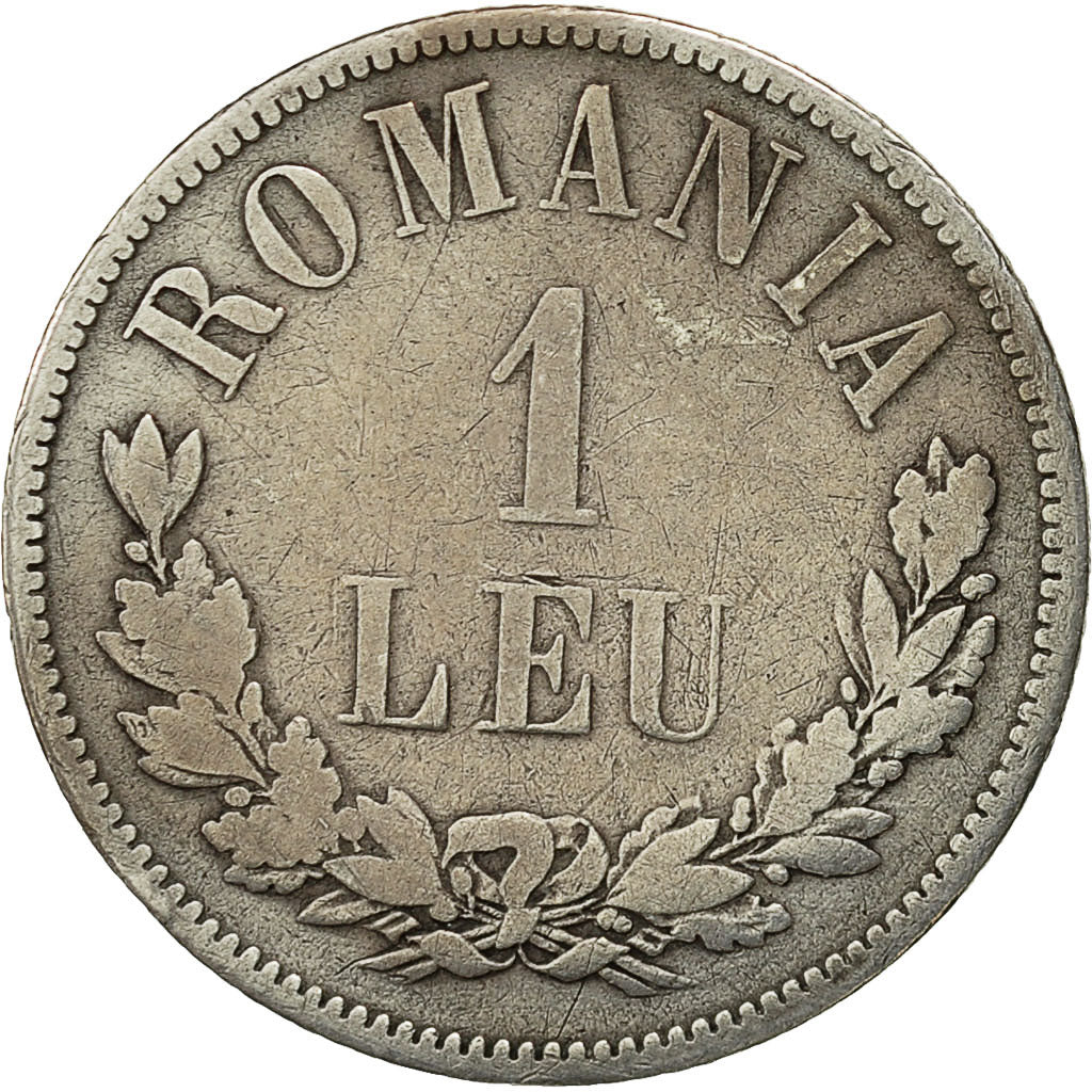 Moneta, Romania, Carol I, Leu, 1873, MB, Argento, KM:10