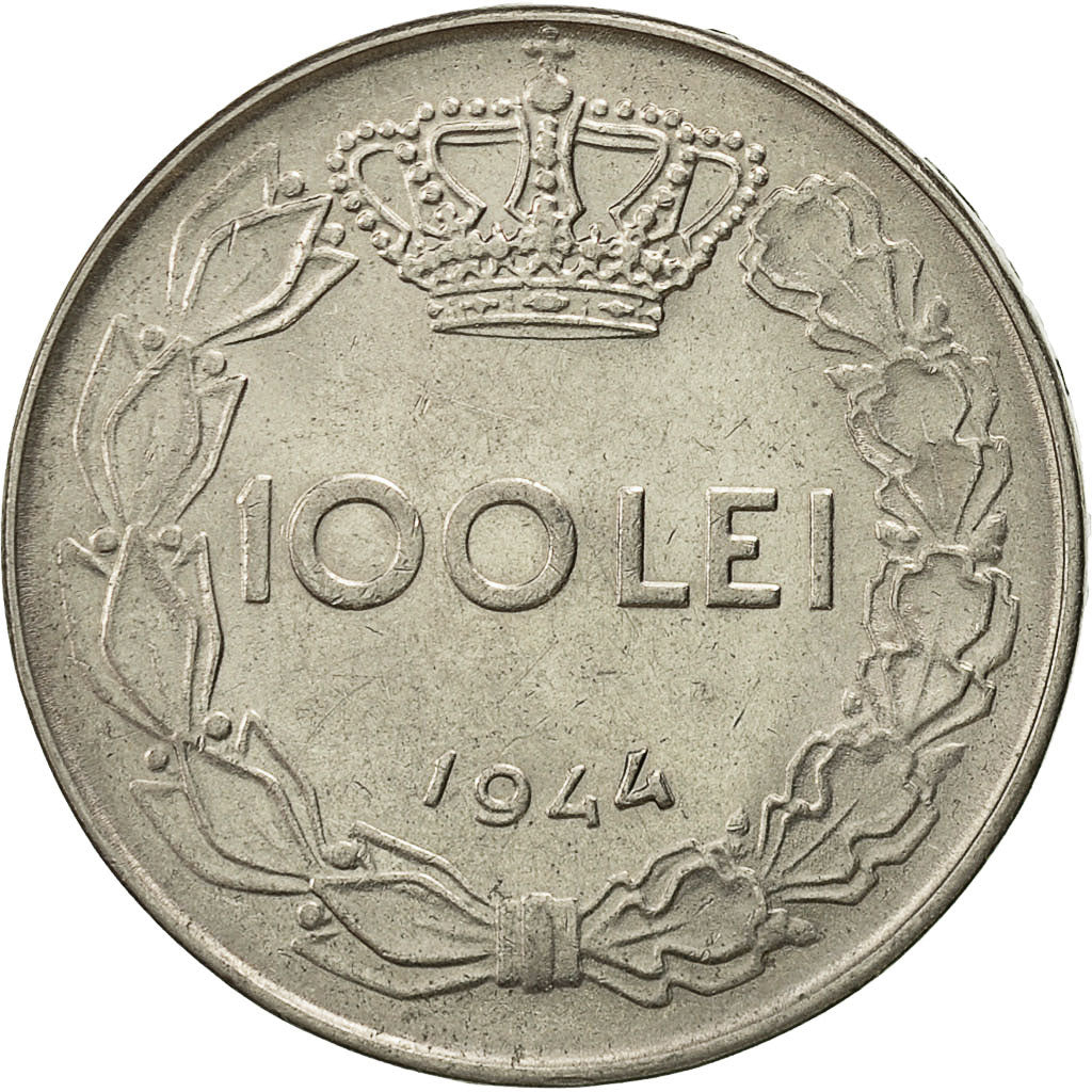 Coin, Romania, Mihai I, 100 Lei, 1944, EF(40-45), Nickel Clad Steel, KM:64