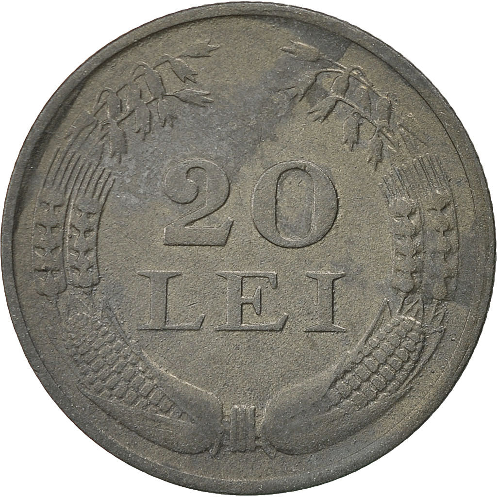 Coin, Romania, Mihai I, 20 Lei, 1943, AU(50-53), Zinc, KM:62