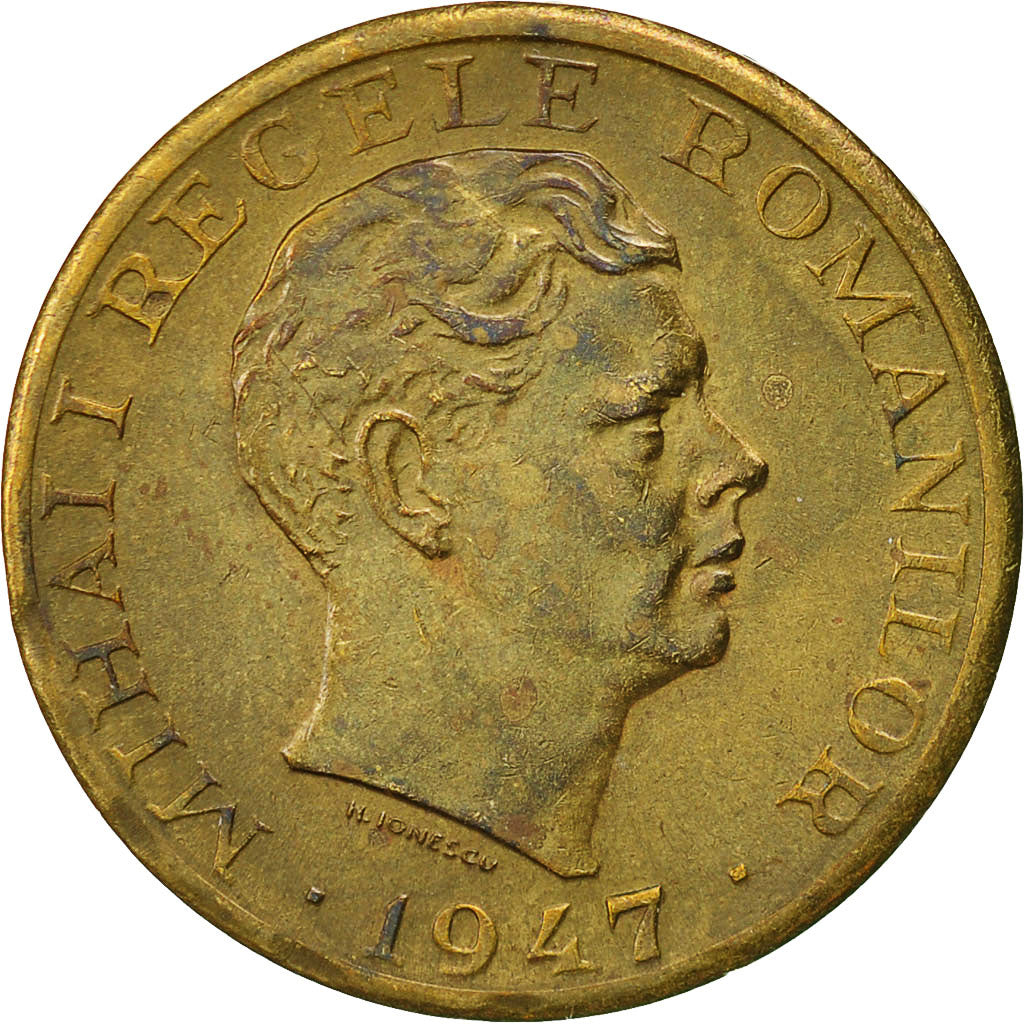 Münze, Rumänien, Mihai I, 10000 Lei, 1947, SS, Messing, KM:76