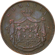 Munten, Roemenië, Carol I, 5 Bani, 1867, Heaton, ZF, Koper, KM:3.1