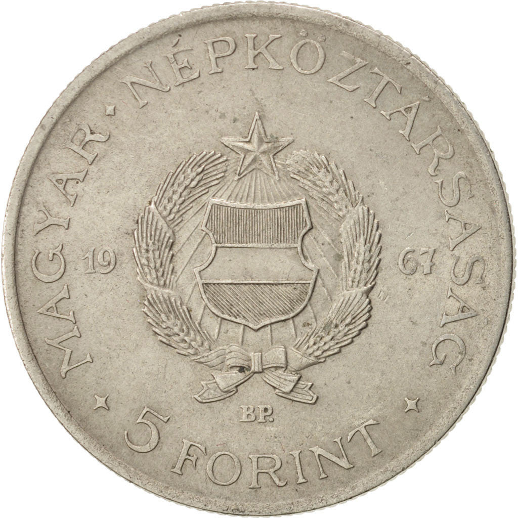 Coin, Hungary, 5 Forint, 1967, Budapest, AU(50-53), Copper-nickel, KM:576