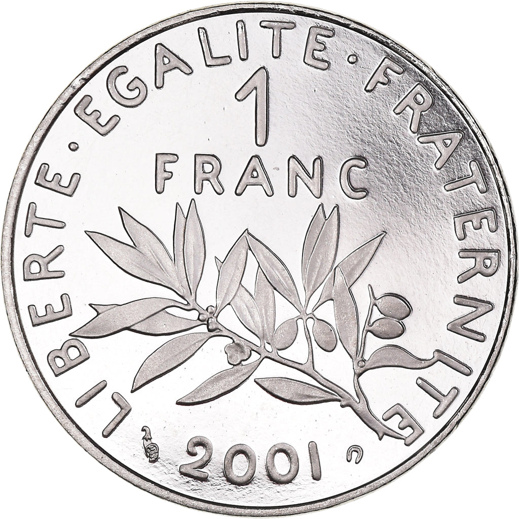 Coin, France, Semeuse, Franc, 2001, Paris, Proof / BE, MS(65-70), Nickel