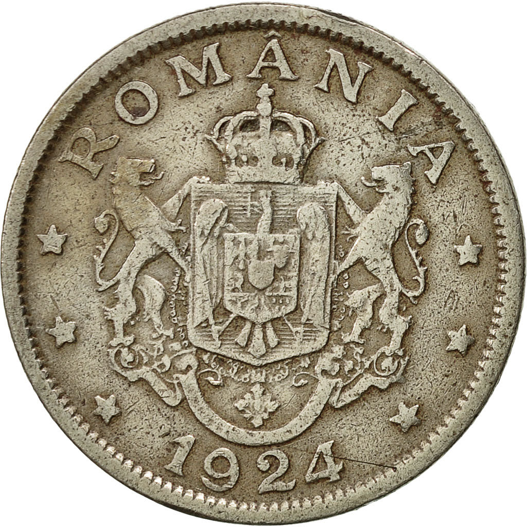 Coin, Romania, Ferdinand I, 2 Lei, 1924, EF(40-45), Copper-nickel, KM:47