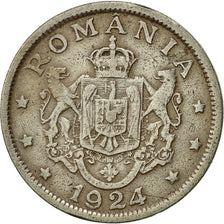 Moneta, Romania, Ferdinand I, 2 Lei, 1924, BB, Rame-nichel, KM:47