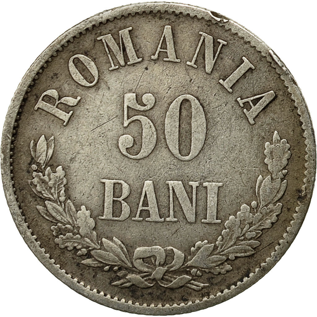 Coin, Romania, Carol I, 50 Bani, 1873, EF(40-45), Silver, KM:9