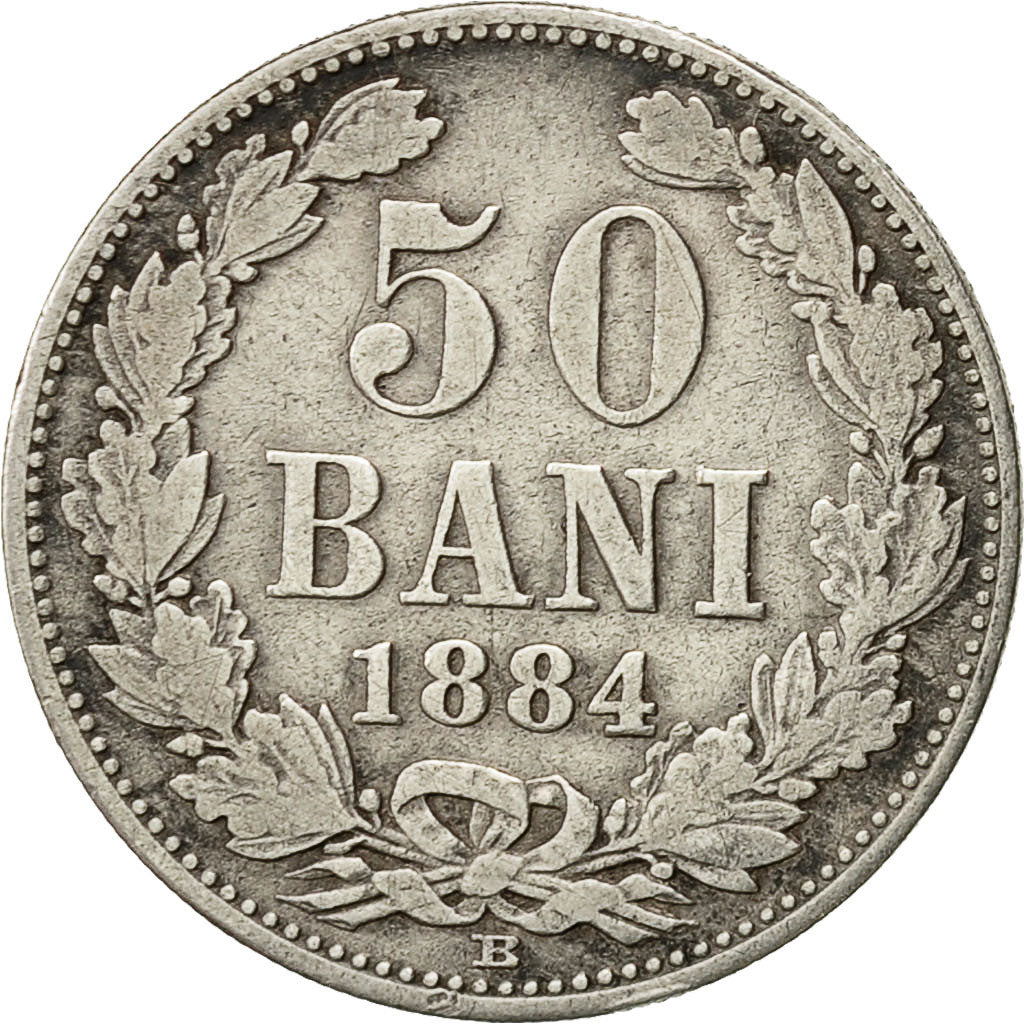 Coin, Romania, Carol I, 50 Bani, 1884, VF(20-25), Silver, KM:21