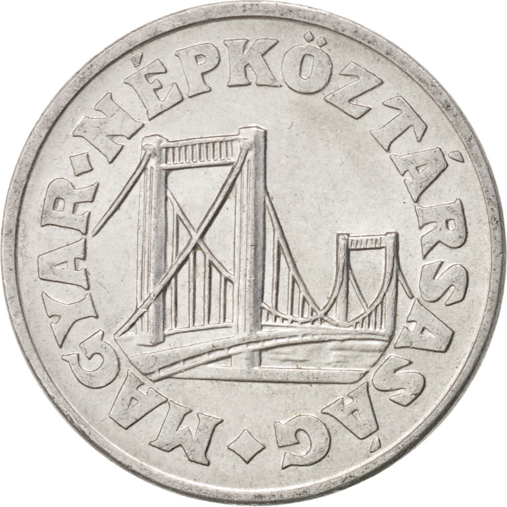 HUNGARY, 50 Filler, 1976, Budapest, KM #574, MS(60-62), Aluminum, 21.5, 1.25
