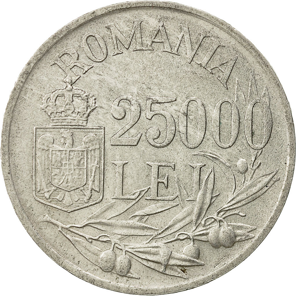 Münze, Rumänien, Mihai I, 25000 Lei, 1946, SS+, Silber, KM:70