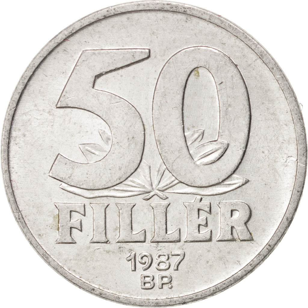 HUNGARY, 50 Filler, 1987, Budapest, KM #574, MS(63), Aluminum, 21.5, 1.24