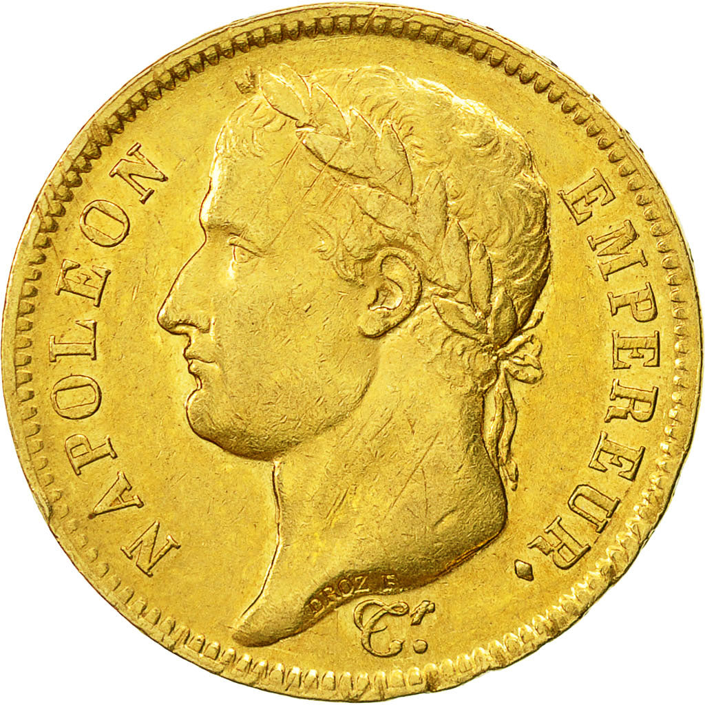 Coin, France, Napoléon I, 40 Francs, 1812, Paris, AU(50-53), Gold, KM:696.1